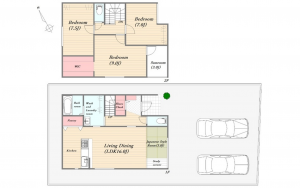 呉市音戸町波多見、新築一戸建ての間取り画像です