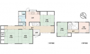 呉市音戸町早瀬、中古一戸建ての間取り画像です