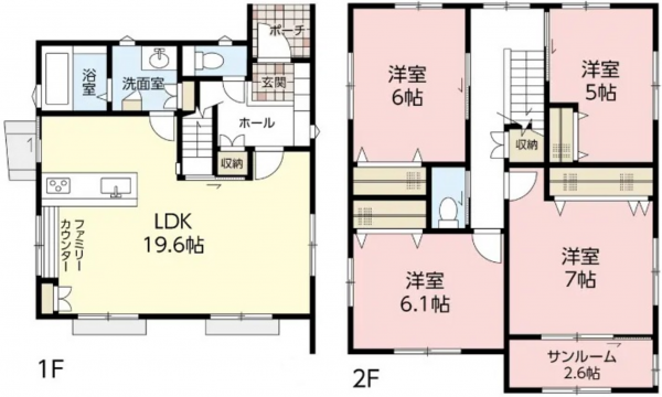 呉市阿賀中央、新築一戸建ての間取り画像です