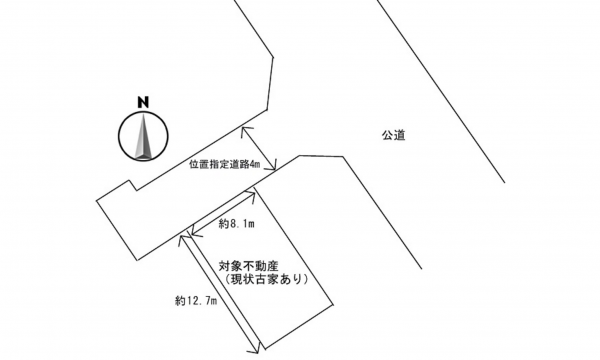 呉市押込、土地の間取り画像です