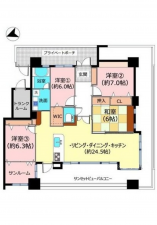 呉市若葉町、マンションの間取り画像です
