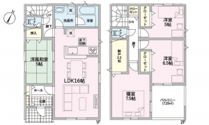 呉市仁方桟橋通、新築一戸建ての間取り画像です