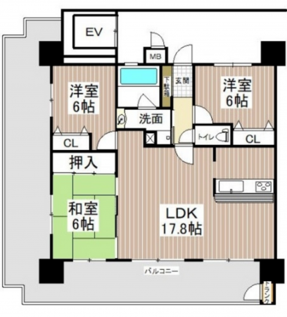呉市広白石、マンションの間取り画像です