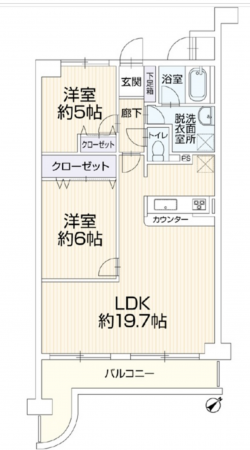 呉市広大新開、マンションの間取り画像です