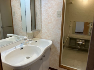 呉市広中町、マンションの洗面画像です
