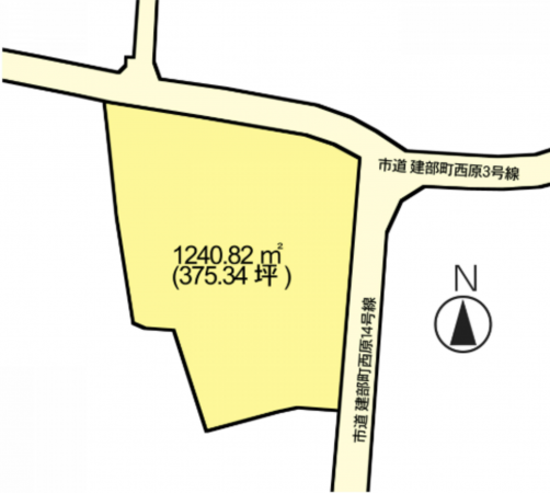 岡山市北区建部町西原、土地の間取り画像です