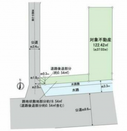 岡山市北区津島東、土地の間取り画像です