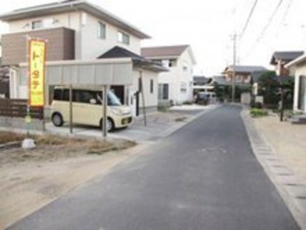 岡山市北区撫川、土地の前面道路を含む現地写真画像です