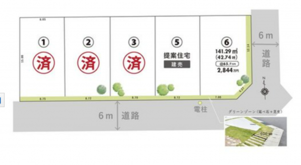 岡山市北区平田、土地の間取り画像です