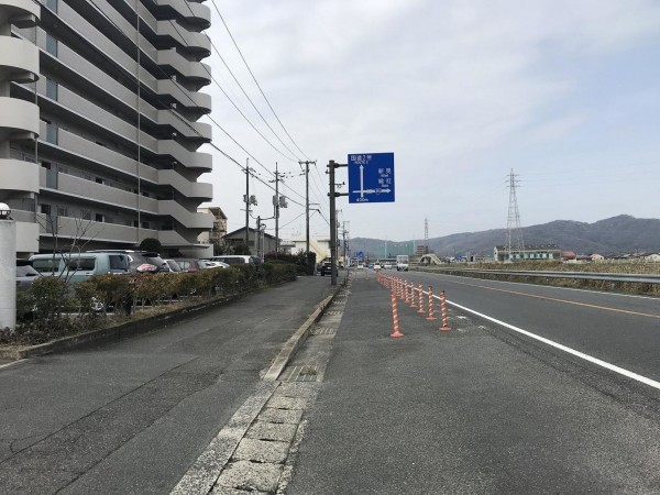 岡山市北区矢坂東町、土地の前面道路を含む現地写真画像です