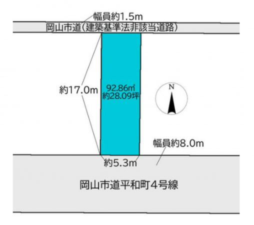 岡山市北区平和町、土地の間取り画像です