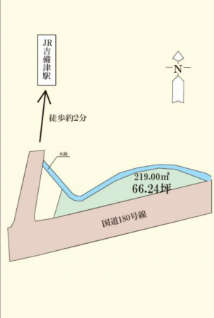 岡山市北区吉備津、土地の間取り画像です