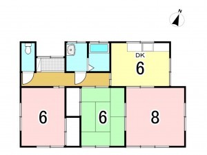 岡山市北区富原、中古一戸建ての間取り画像です