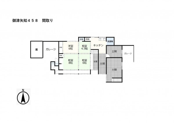 岡山市北区御津矢知、中古一戸建ての間取り画像です