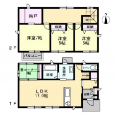 岡山市北区建部町福渡、中古一戸建ての間取り画像です