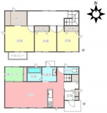 岡山市北区建部町福渡、中古一戸建ての間取り画像です