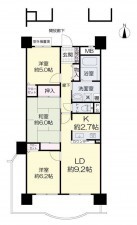 岡山市北区西之町、マンションの間取り画像です