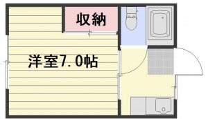 岡山市北区谷万成、収益物件/アパートの間取り画像です