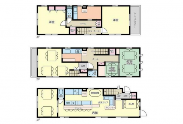 岡山市北区新屋敷町、収益物件/店舗の間取り画像です