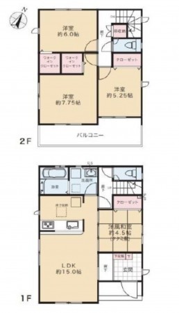 岡山市北区辛川市場、中古一戸建ての間取り画像です