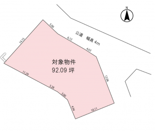 岡山市北区谷万成、土地の間取り画像です