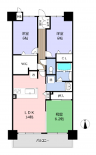 岡山市北区平野、マンションの間取り画像です