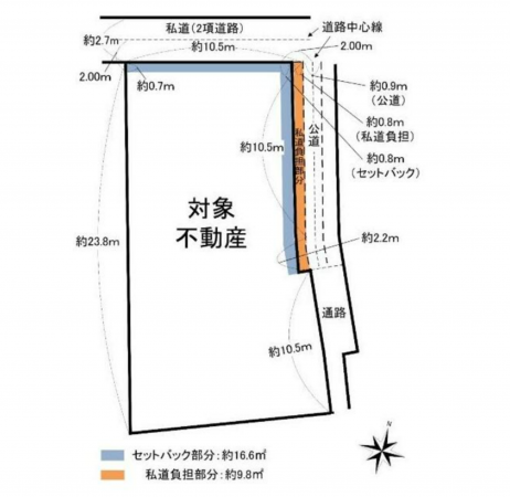 岡山市北区一宮、土地の間取り画像です