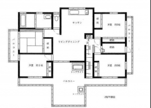 岡山市北区富原、中古一戸建ての間取り画像です