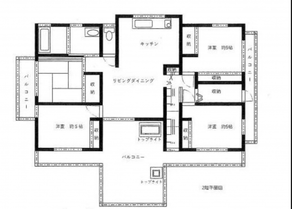 岡山市北区富原、中古一戸建ての間取り画像です