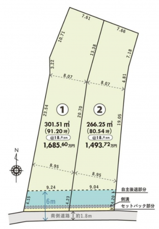 岡山市北区辛川市場、土地の間取り画像です