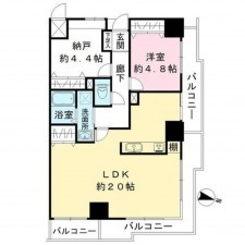 岡山市北区国体町、マンションの間取り画像です