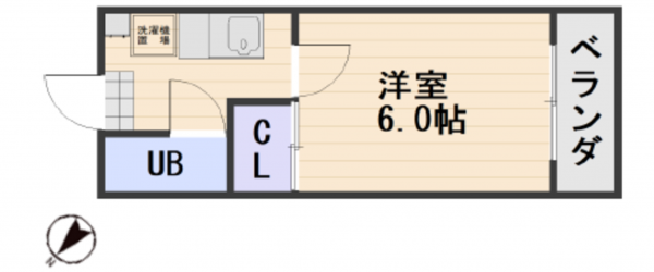 岡山市北区横井上、マンションの間取り画像です