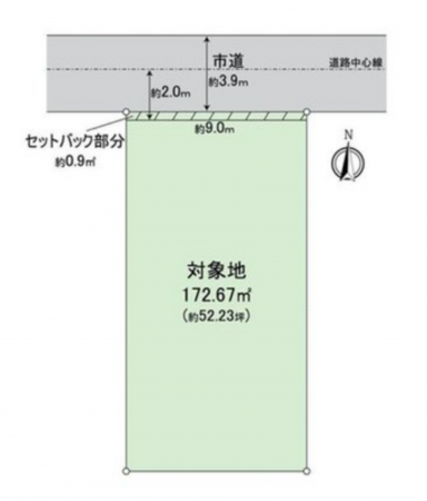 岡山市北区津島福居、土地の間取り画像です