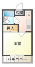 岡山市北区横井上、マンションの間取り画像です