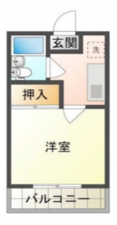 岡山市北区横井上、マンションの間取り画像です