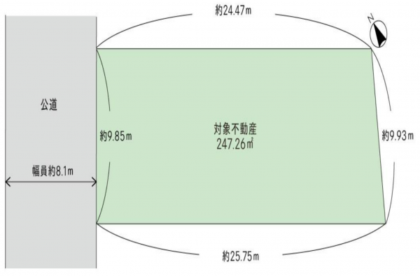 岡山市北区大供、土地の間取り画像です