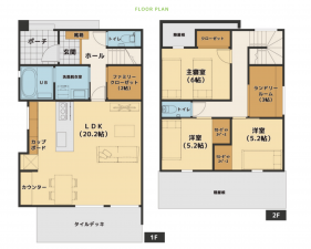 岡山市北区神田町、新築一戸建ての間取り画像です