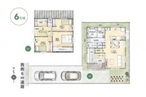 岡山市北区平田、新築一戸建ての間取り画像です