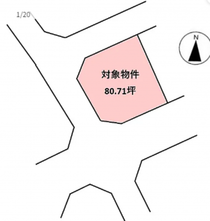 岡山市北区佐山、土地の間取り画像です