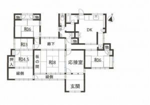 岡山市北区撫川、中古一戸建ての間取り画像です