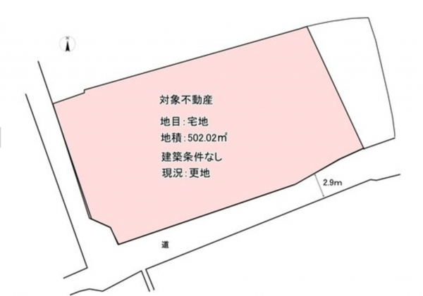岡山市北区御津伊田、土地の間取り画像です