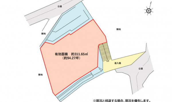 岡山市北区津島本町、土地の間取り画像です