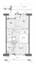 岡山市北区中山下、マンションの間取り画像です