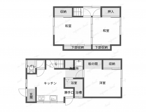 岡山市北区二日市町、中古一戸建ての間取り画像です