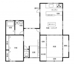 岡山市北区玉柏、中古一戸建ての間取り画像です