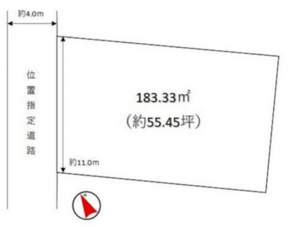岡山市北区谷万成、土地の間取り画像です