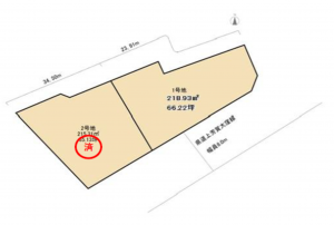 岡山市北区芳賀、土地の間取り画像です