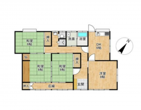 岡山市北区下土田、中古一戸建ての間取り画像です