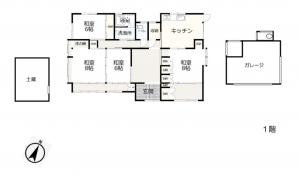 岡山市北区建部町角石畝、中古一戸建ての間取り画像です