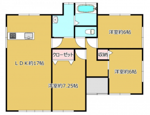 岡山市北区佐山、中古一戸建ての間取り画像です